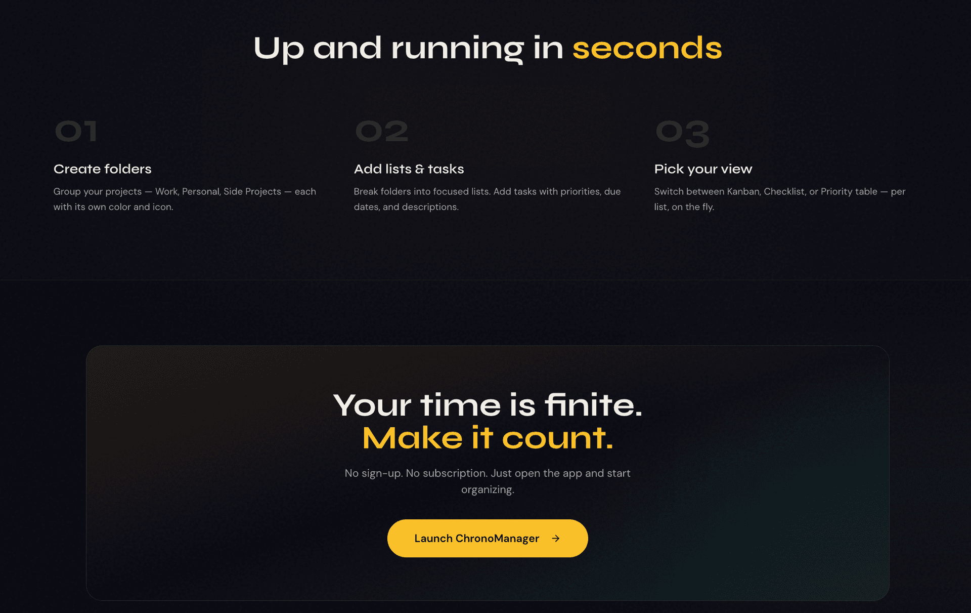 chronomanager — screenshot 2